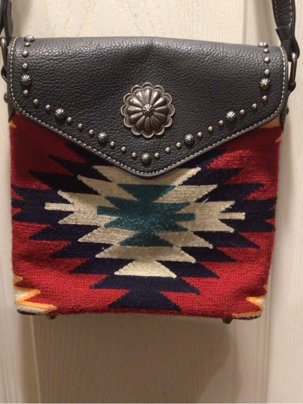 Montana West Southwestern Crossbody Bag in Red, Black and Cream